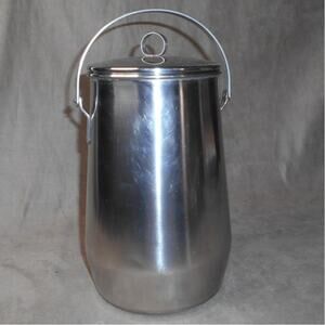 Waldorf Stainless Steel Ice Bucket w/Lid Ice Butler Vintage MCM